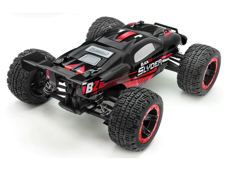 Truggy télécommandé 4WD Blackzon Slyder rouge 1/16 RTR - 540096 - Breizh Modélisme.