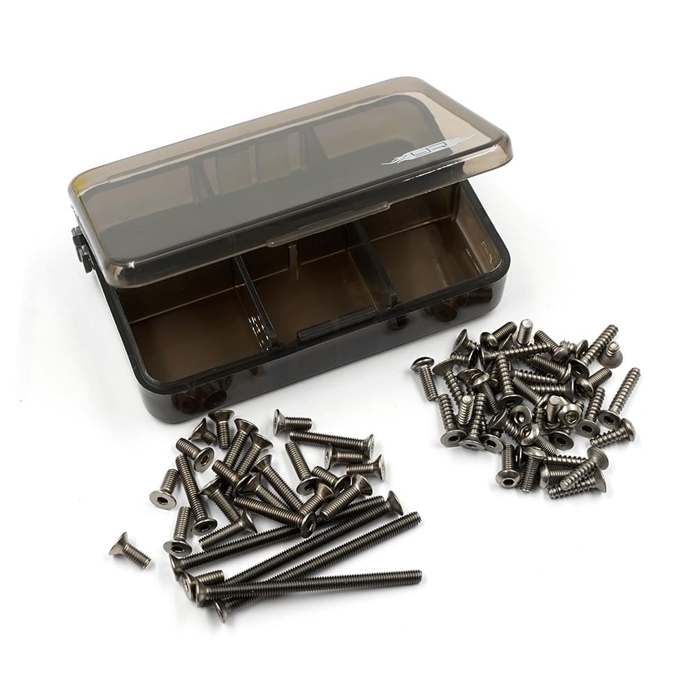 Ensemble de vis en titane assorties avec boîte pour Kyosho Optima Pro - Breizh Modélisme.