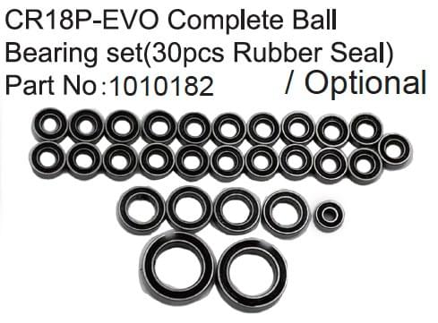 CR18P-EVO Complete Ball Bearing Set ( 30pcs Rubber Seal ) - Breizh Modélisme.