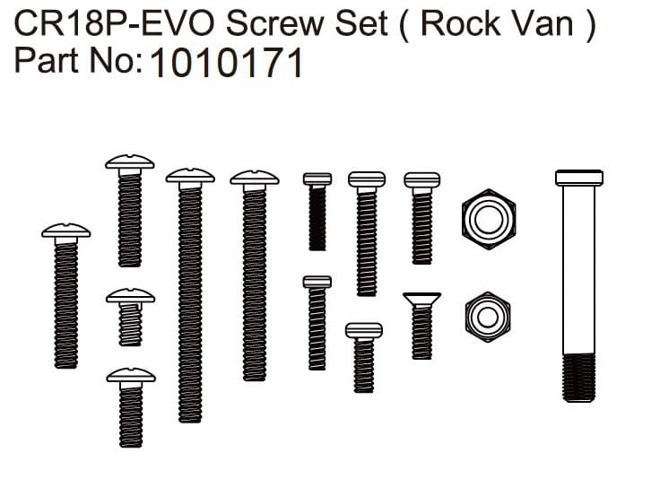 Screw Set Rock Van - EVO 1:18 - Breizh Modélisme.