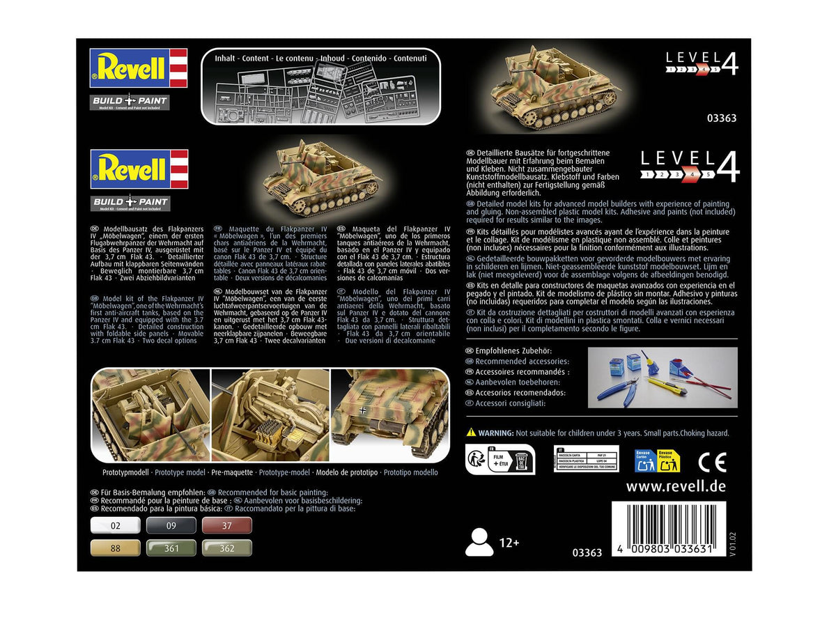 Maquette militaire Revell 03363 Flakpanzer IV - "Möbelwagen" 3,7 cm Flak 43