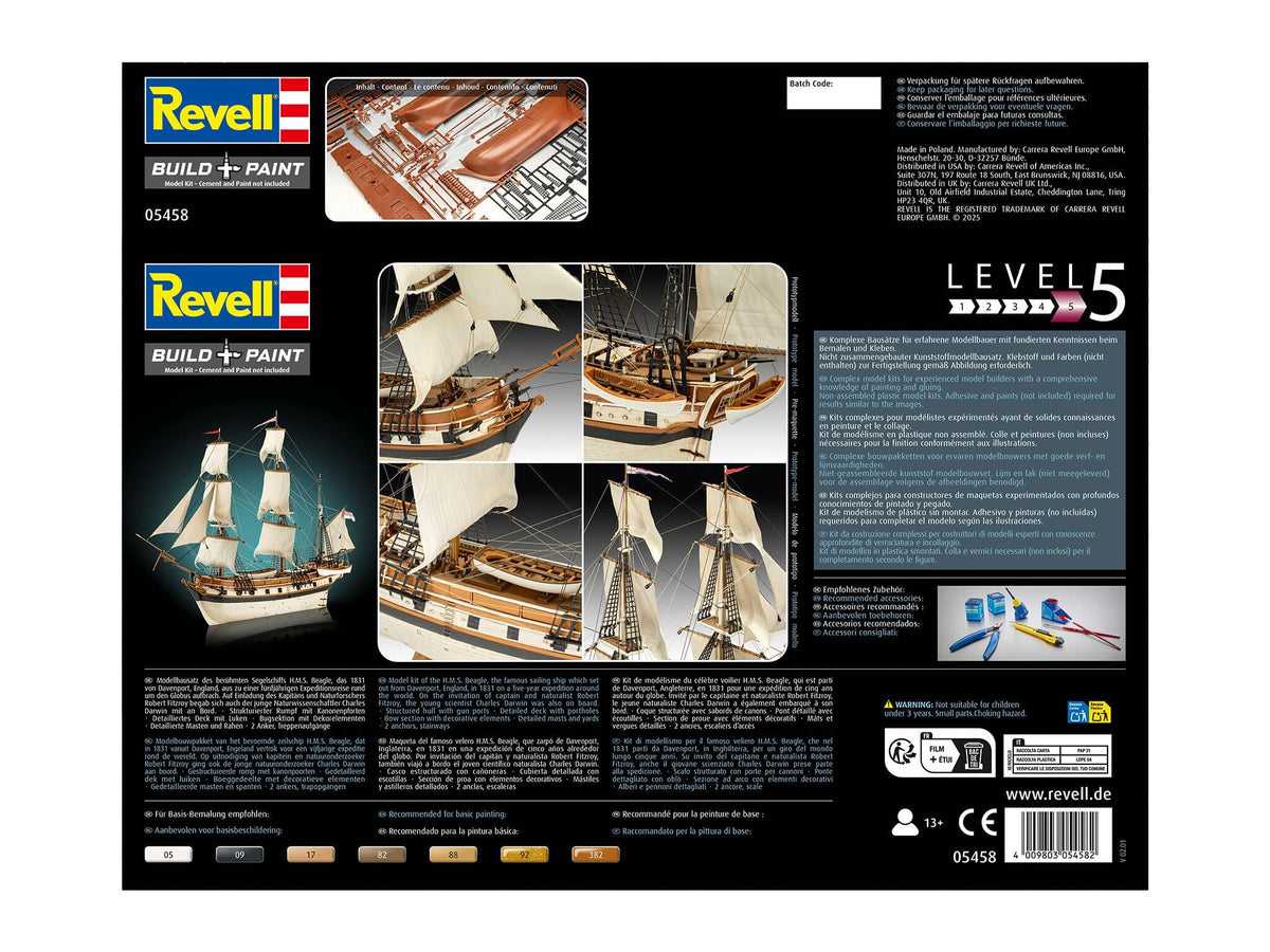 Maquette bateau Revell 05458 Darwin's Historical Discovery Barque H.M.S. Beagle