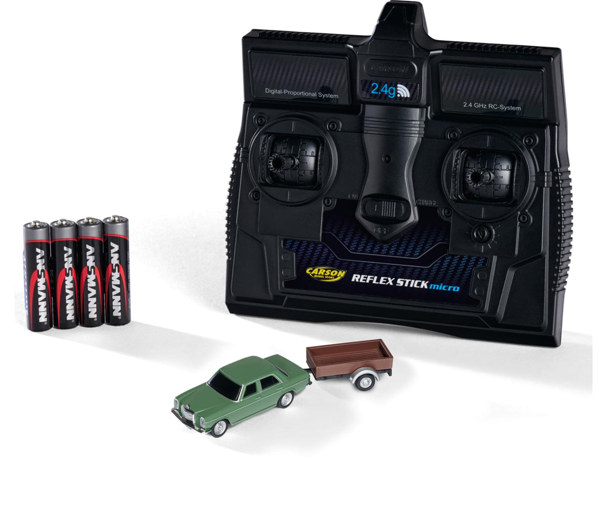 Mini voiture RC M-B 200/8 vert avec remorque 1/87