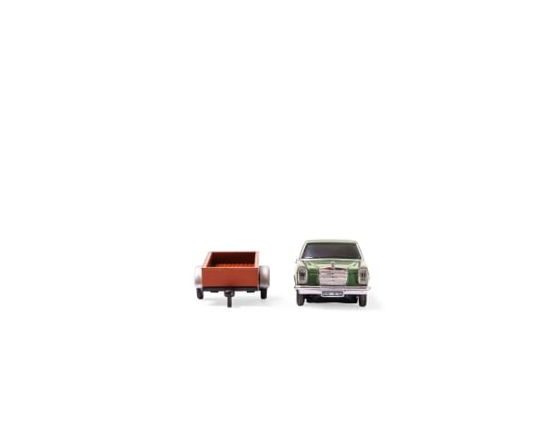 Mini voiture RC M-B 200/8 vert avec remorque 1/87