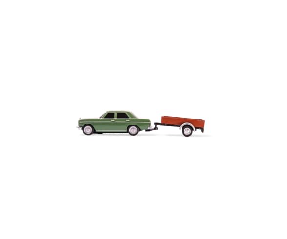 Mini voiture RC M-B 200/8 vert avec remorque 1/87