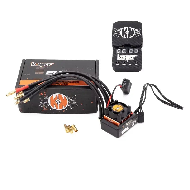 Contrôleur 1/10 Elite Konect 100amp 2S avec carte de programmation - KN-ELITE-ESC100