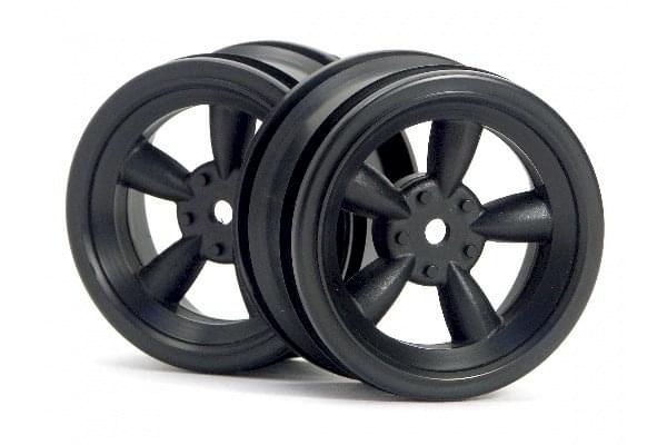 2 jantes HPI Racing Vintage 5 branches 26 mm noire (déport 0 mm) - Breizh Modélisme.