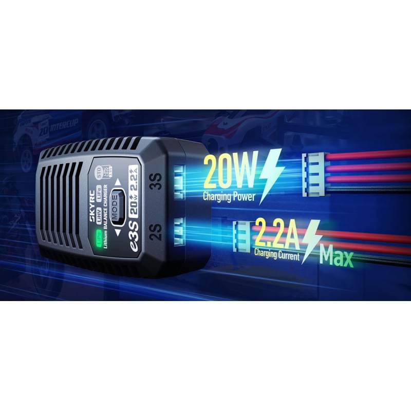 Chargeur rapide pour batteries Lipo, Li-ion (2-3S)