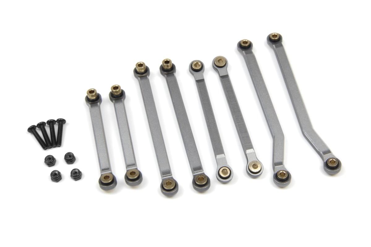 Kit de biellettes en aluminium HPI Racing CC à garde au sol élevée (gris acier) - HP161448