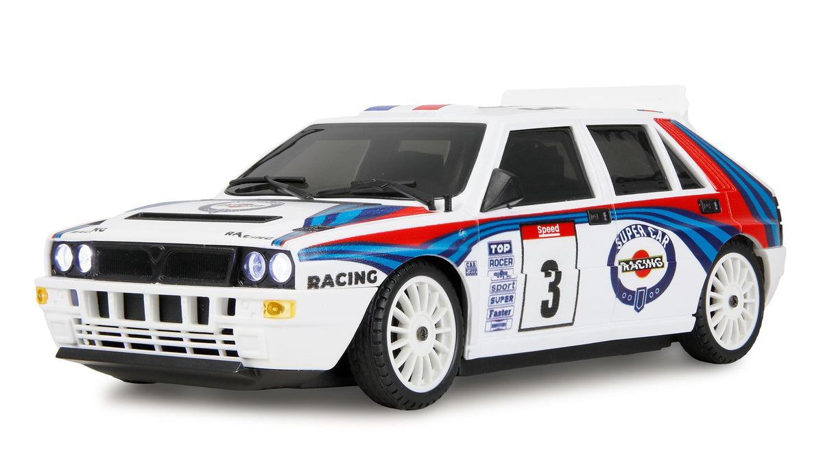 Petite voiture RC 1/28 Lancia Rally / drift 4x4 RTR avec gyroscope