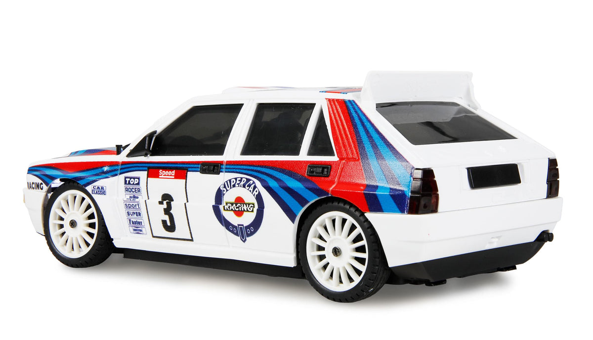 Petite voiture RC 1/28 Lancia Rally / drift 4x4 RTR avec gyroscope