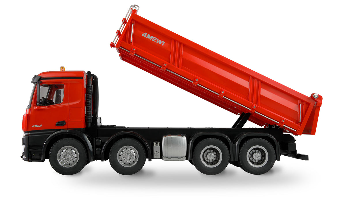 Camion Benne RC en Métal Mercedes-Benz Arocs Muldenkipper 84/h ChVD 1:18 RTR rouge - Breizh Modélisme.