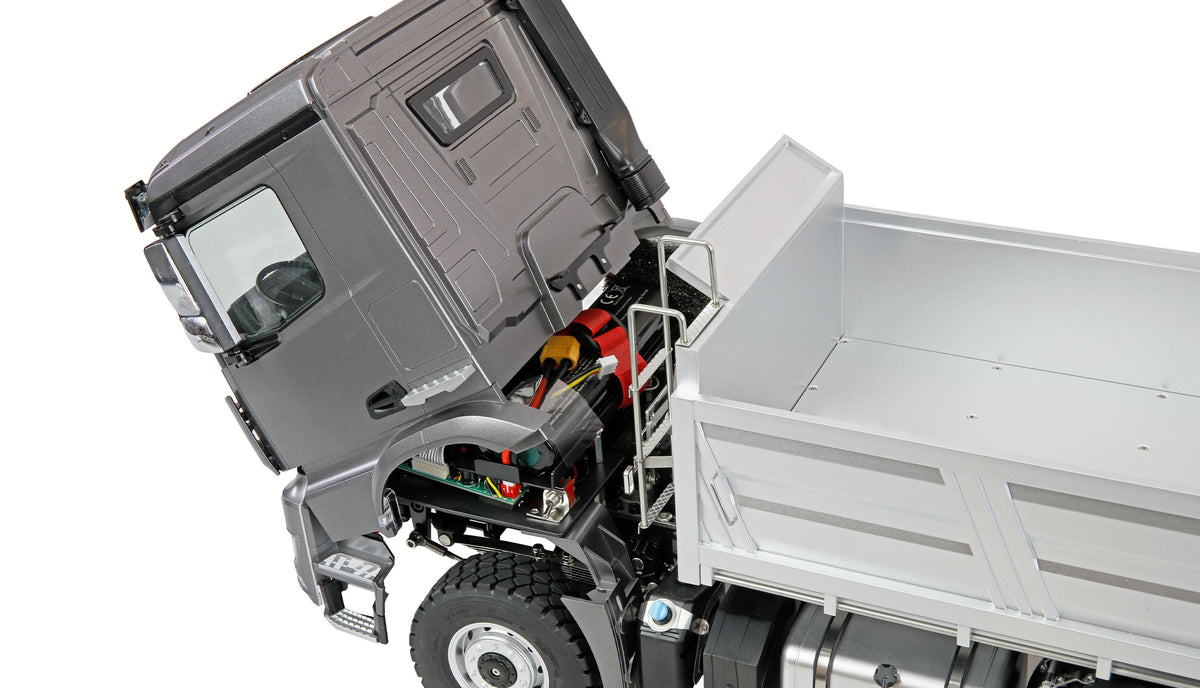 Camion de chantier RC full métal 6x6 Mercedes-Benz Arocs 1/14 gris 22728