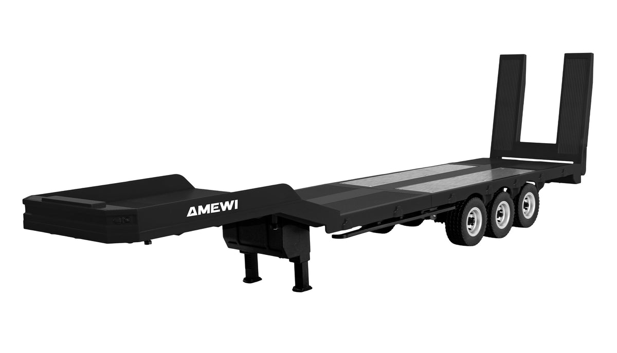Amewi Scania 770S noir 1/18 avec remorque porte-engins RC