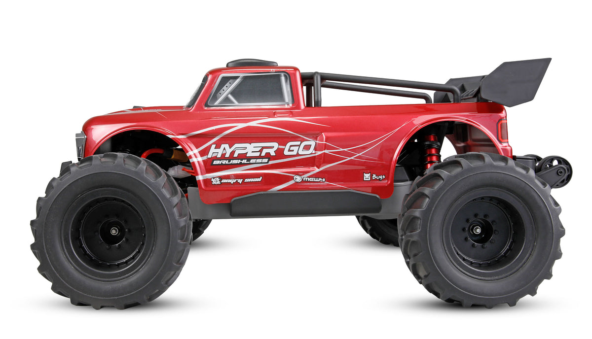 Monster truck brushless 4WD RTR MJX Hyper GO 10210 rouge 1/10 TX10 - Breizh Modélisme.