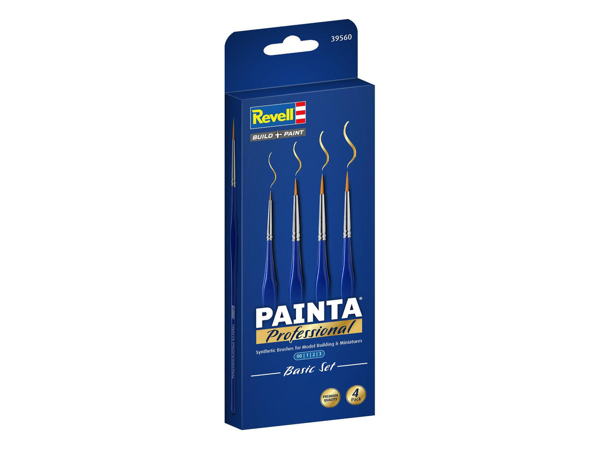 Pack de 4 pinceau Painta professionel (taille 00, 1, 2, 3) 39560 - Breizh Modélisme.