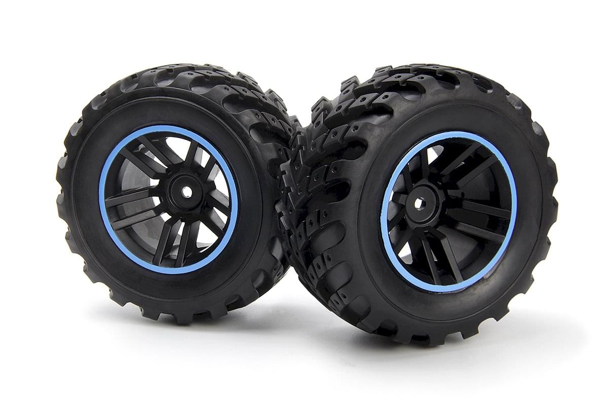 Roues et pneus BLACKZON Spryte assemblés (noir/bleu) - 540325 - Breizh Modélisme.