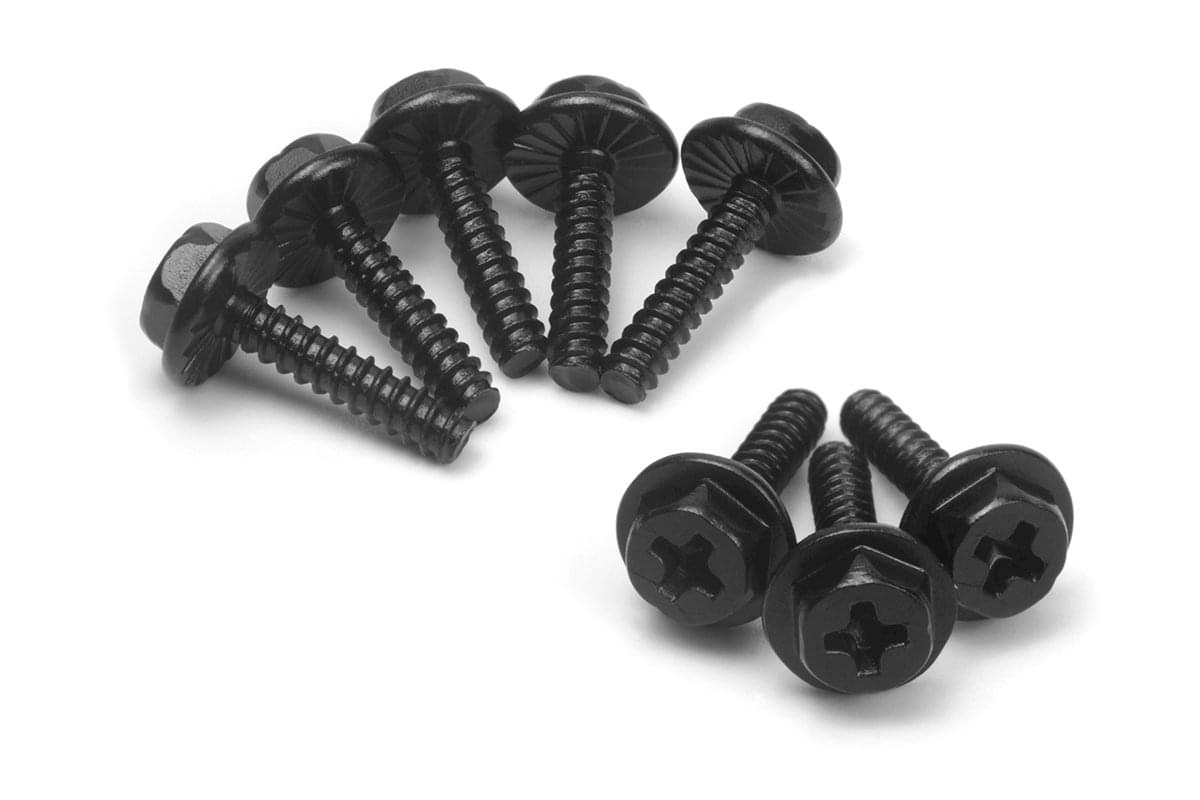 Boulons de blocage de roue ST2.6*12mm (8 pièces) Blackzon Spryte - 540333 - Breizh Modélisme.