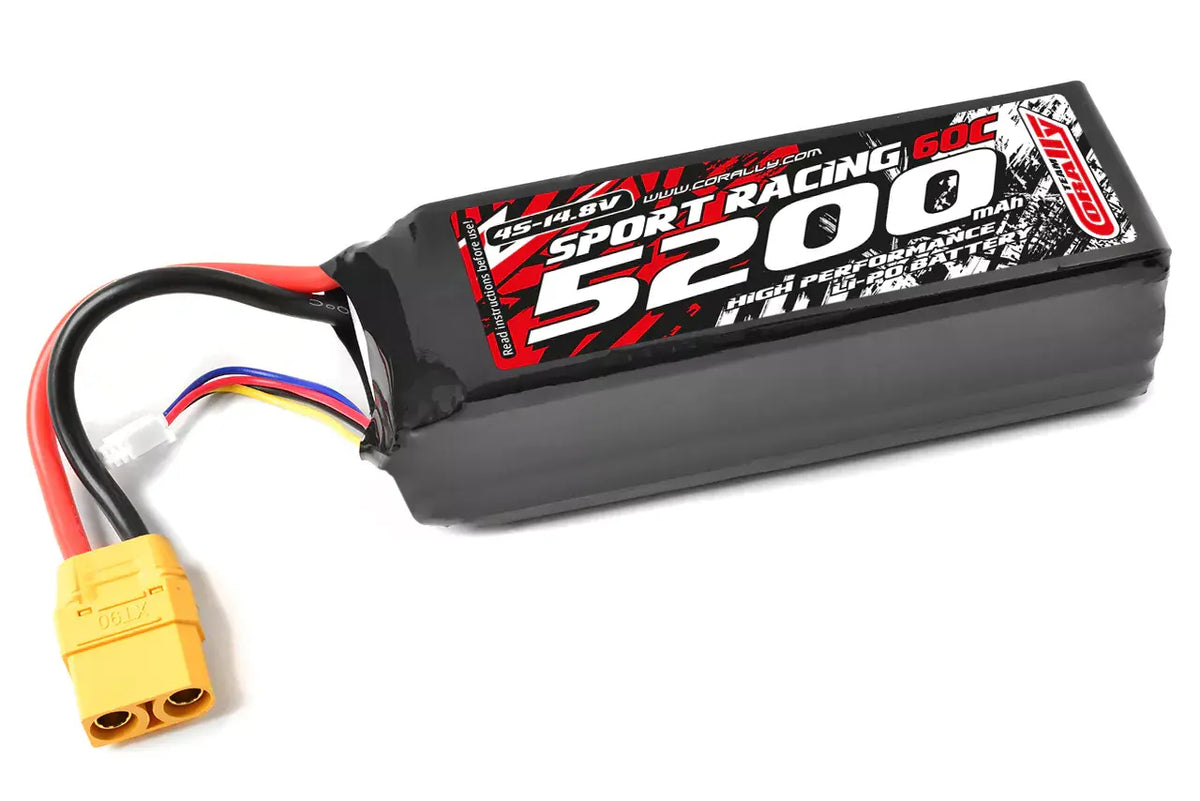 Batterie lipo 4S 14,8V 5200mAh Sport Racing 60C XT-90 - C-49232-X - Breizh Modélisme.