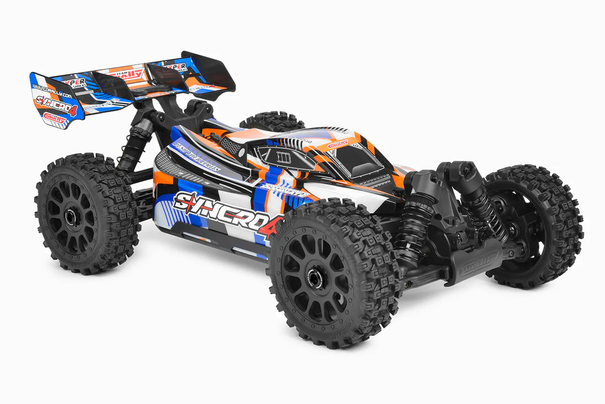 Corally Syncro-4 orange – Buggy RC 1/8 4x4 Brushless RTR – C-00295-O - Breizh Modélisme.