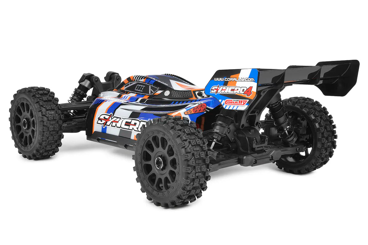 Corally Syncro-4 orange – Buggy RC 1/8 4x4 Brushless RTR – C-00295-O - Breizh Modélisme.