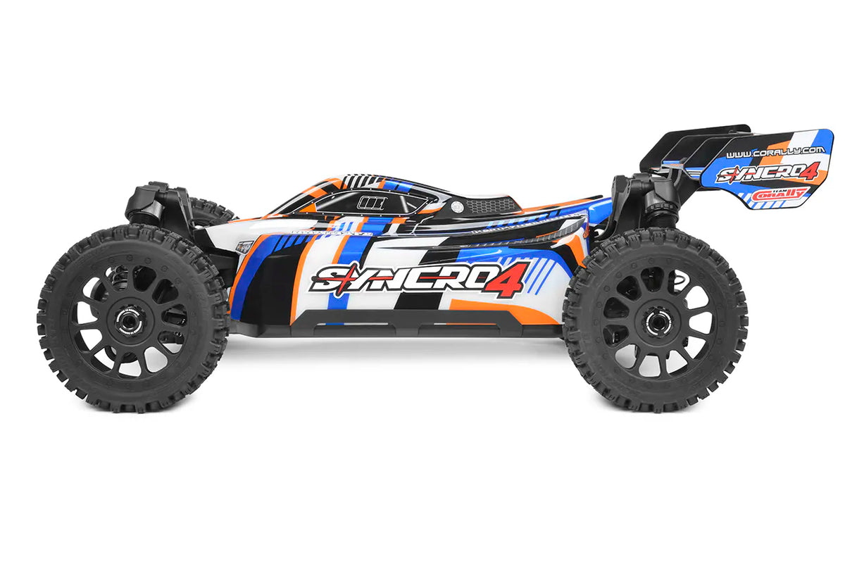 Corally Syncro-4 orange – Buggy RC 1/8 4x4 Brushless RTR – C-00295-O - Breizh Modélisme.