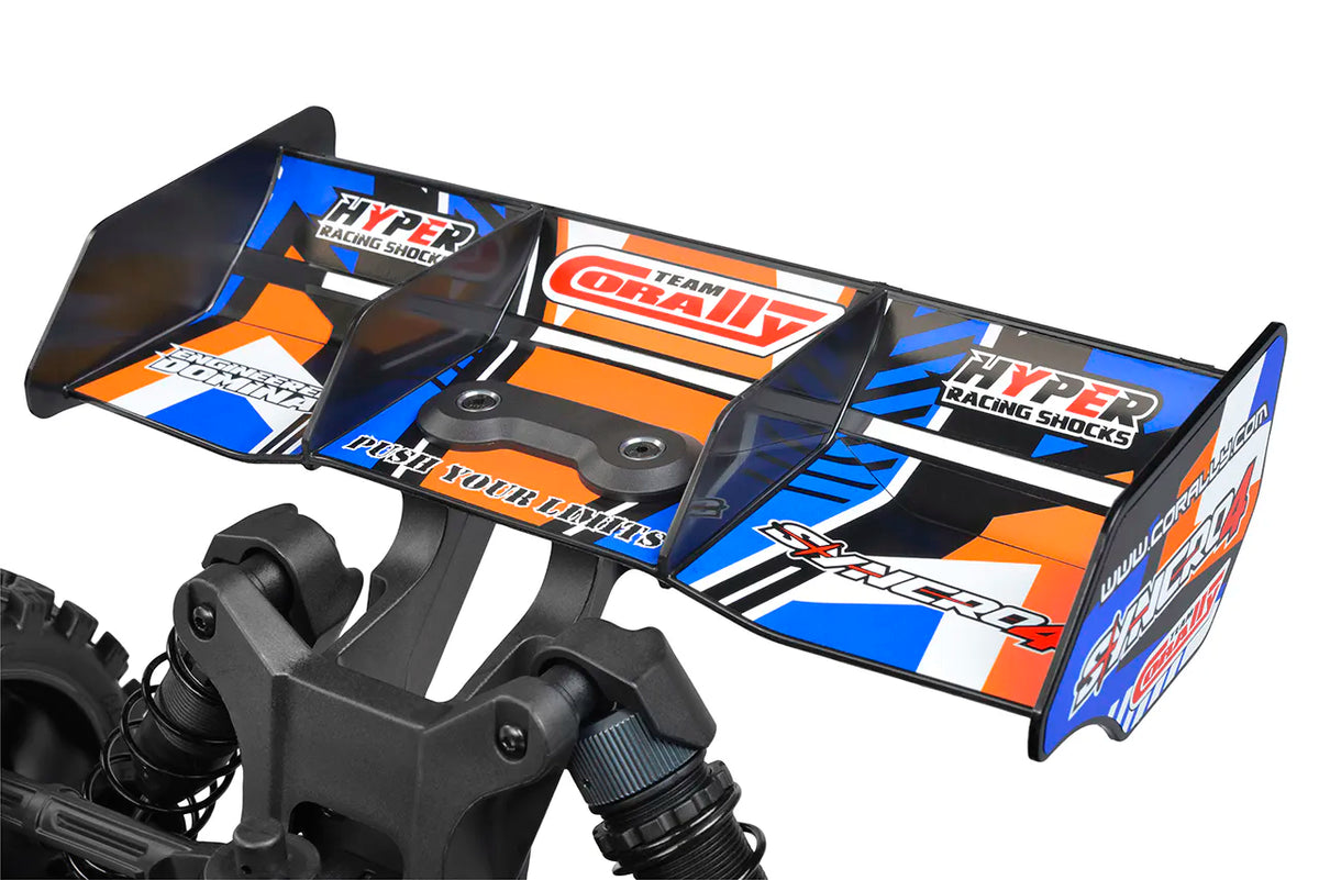 Corally Syncro-4 orange – Buggy RC 1/8 4x4 Brushless RTR – C-00295-O - Breizh Modélisme.