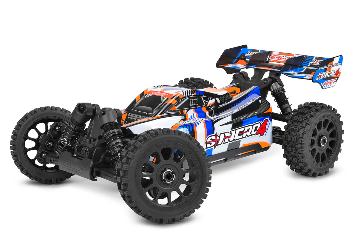 Corally Syncro-4 orange – Buggy RC 1/8 4x4 Brushless RTR – C-00295-O - Breizh Modélisme.