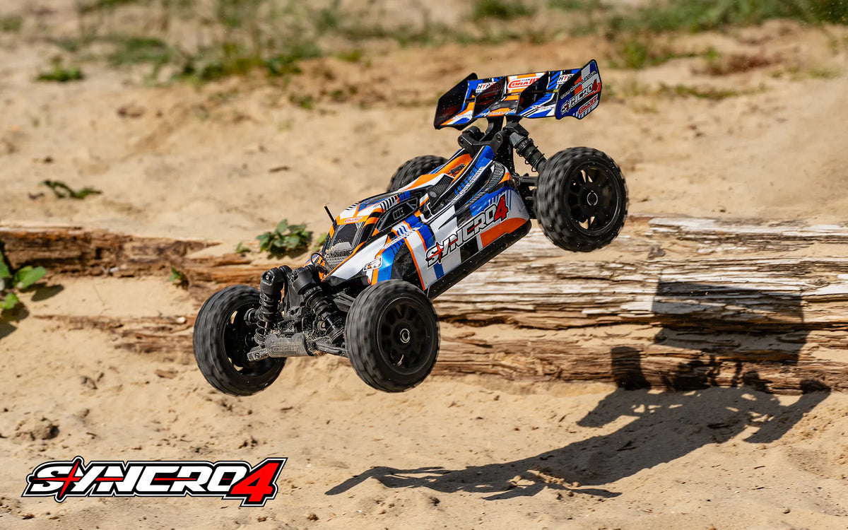 Corally Syncro-4 orange – Buggy RC 1/8 4x4 Brushless RTR – C-00295-O - Breizh Modélisme.