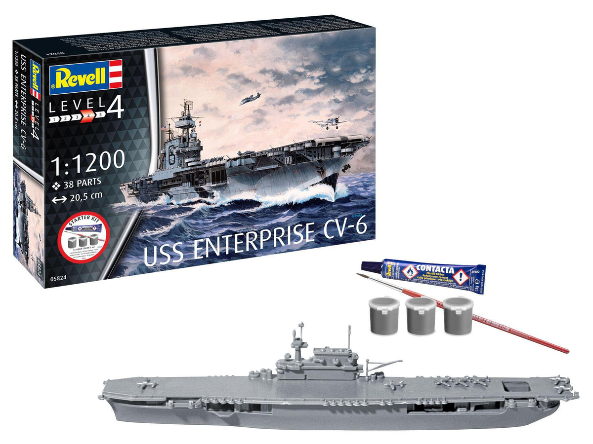 Maquette Revell Starter kit 75824 USS Enterprise CV-6 avec accessoires de base