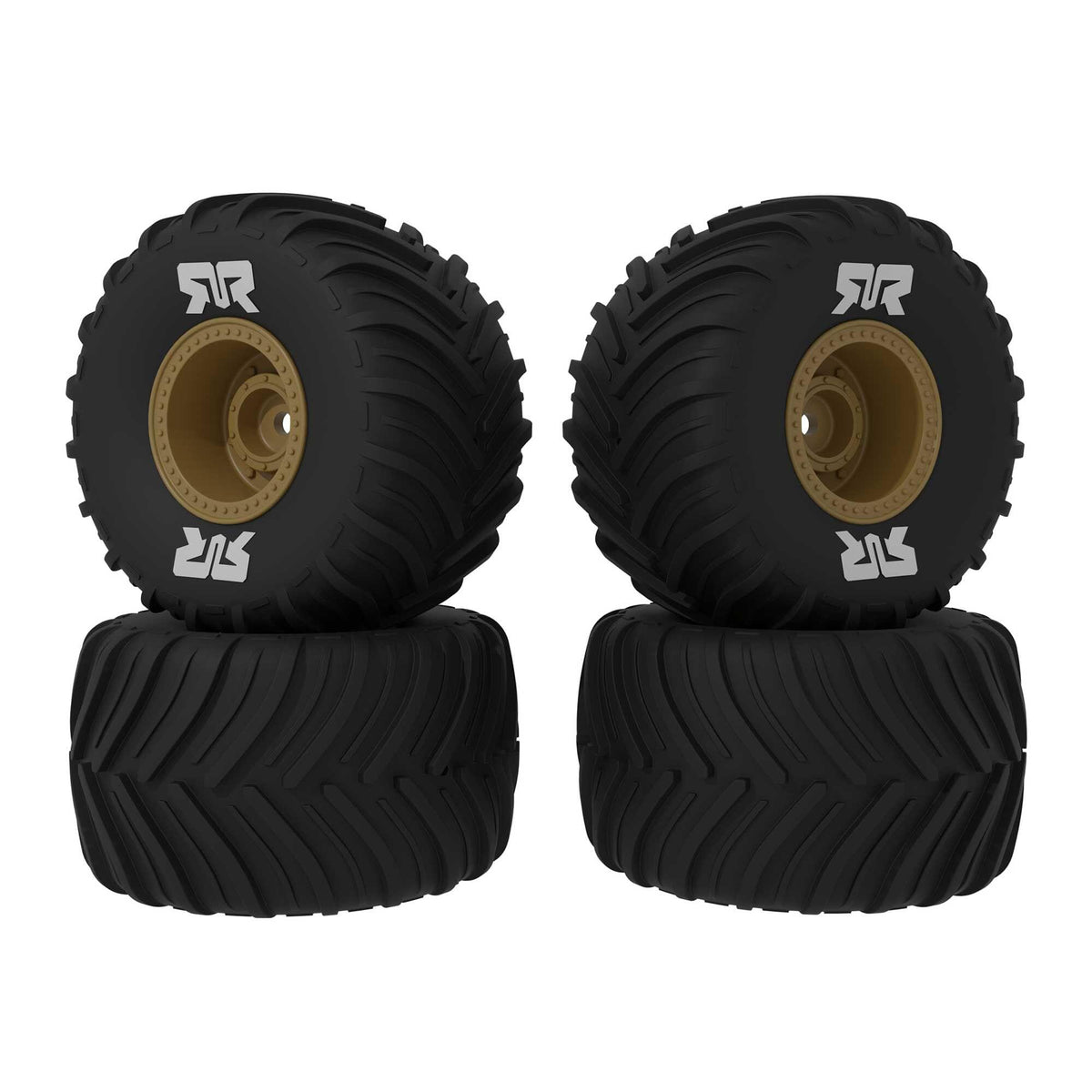 4 roues Arrma Grom Quake/Gorgon dBoots Chevron MT collés bronze - ARA-2586