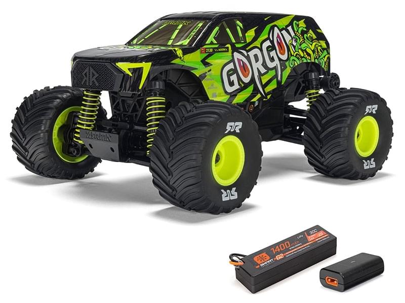 Arrma Monster Truck Gorgon GROM charbon 4X4 RTR 1/16 jaune - ARA2130T1