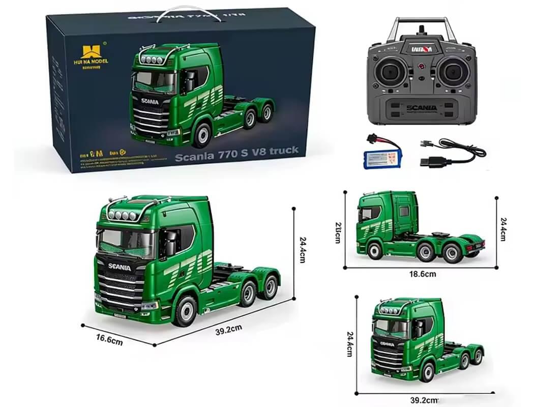Camion Huina Scania 770S RC Truck RTR vert 1501s