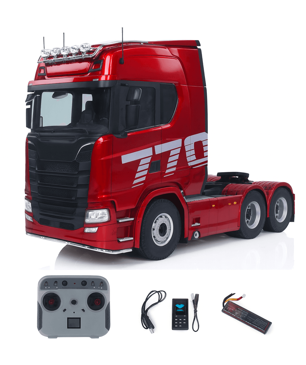 Camion 1/14 Huina Scania 770S Kabolite 6x6 rouge