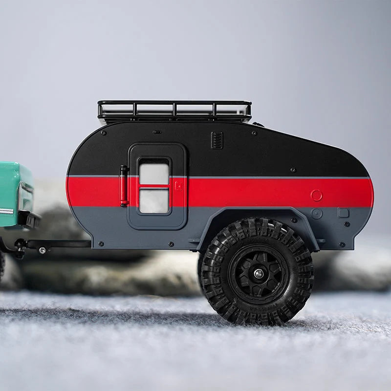 Remorque de type « Teardrop » avec attelage Injora pour crawler 1/24 SCX24