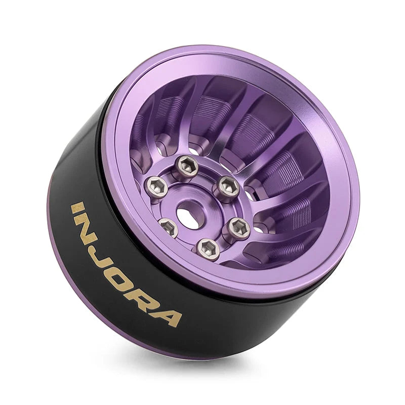 Injora 4 jantes 1.0 Beadlock Alu pour crawlers 1/18 1/24 (W1015) violet