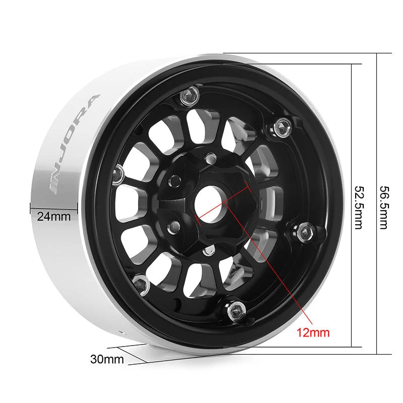 4 jantes INJORA 1,9" Turbine Deep Dish CNC pour crawlers RC 1/10 (W1915) - Breizh Modélisme.