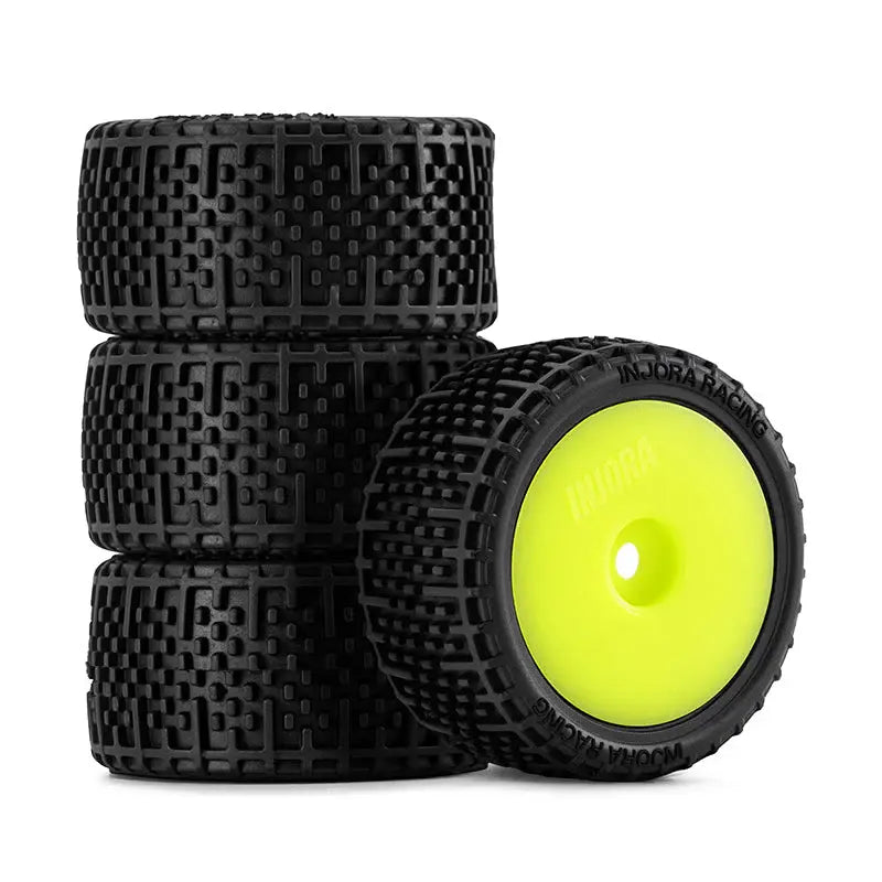 2 roues de Buggy Injora non collées Losi Micro-T 1/28 jaune - MBT04-YE