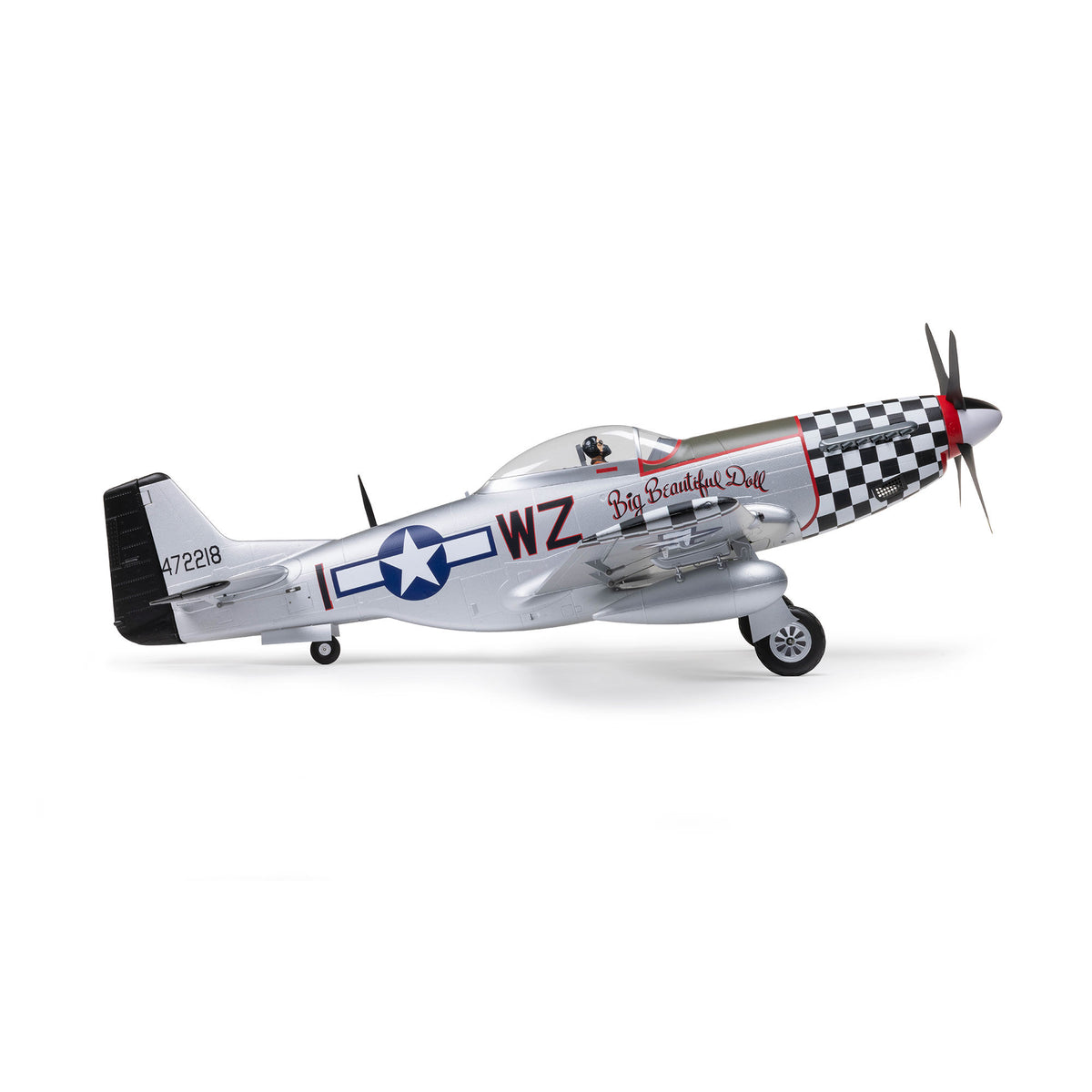 Avion E-flite P-51D Mustang 1,5 m PNP avec AS3X+ et SAFE Select EFL-3360 - Breizh Modélisme.