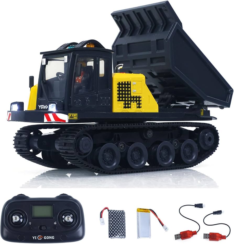 Tombereau chenillé RC FM Electrics FMT14R 1/50 à benne basculante