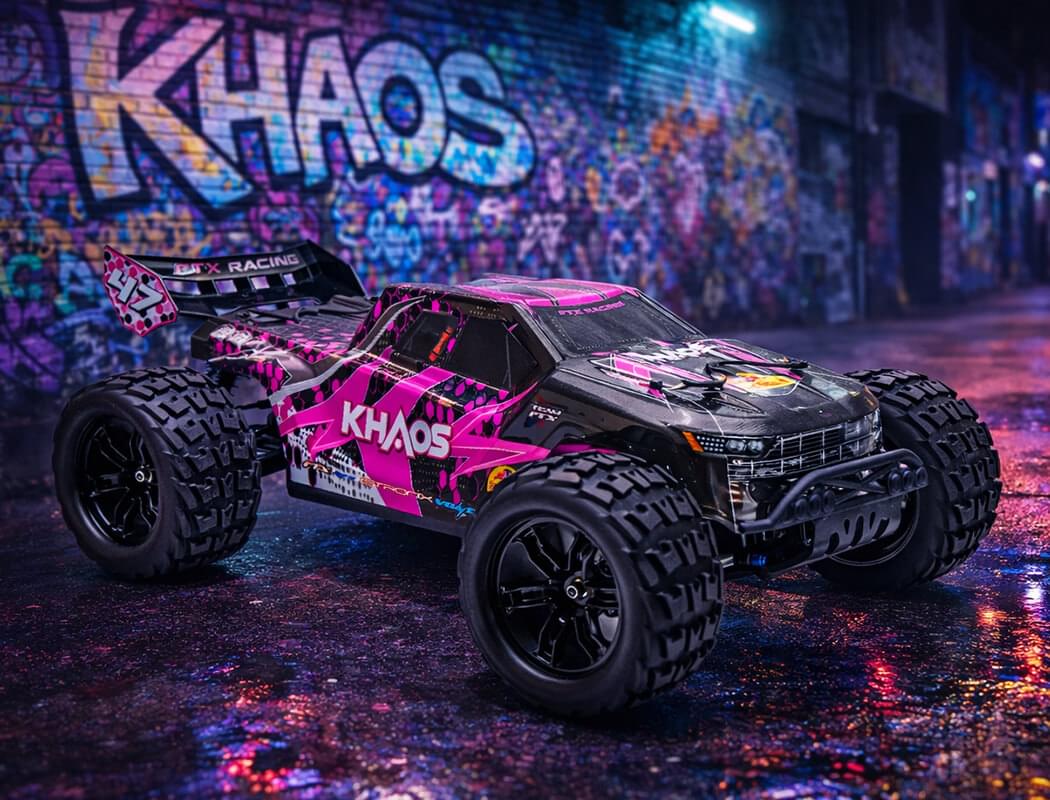 FTX Khaos 1/10 Truggy Tout-Terrain Brushless 3S 4WD – Fushia (FTX5564)