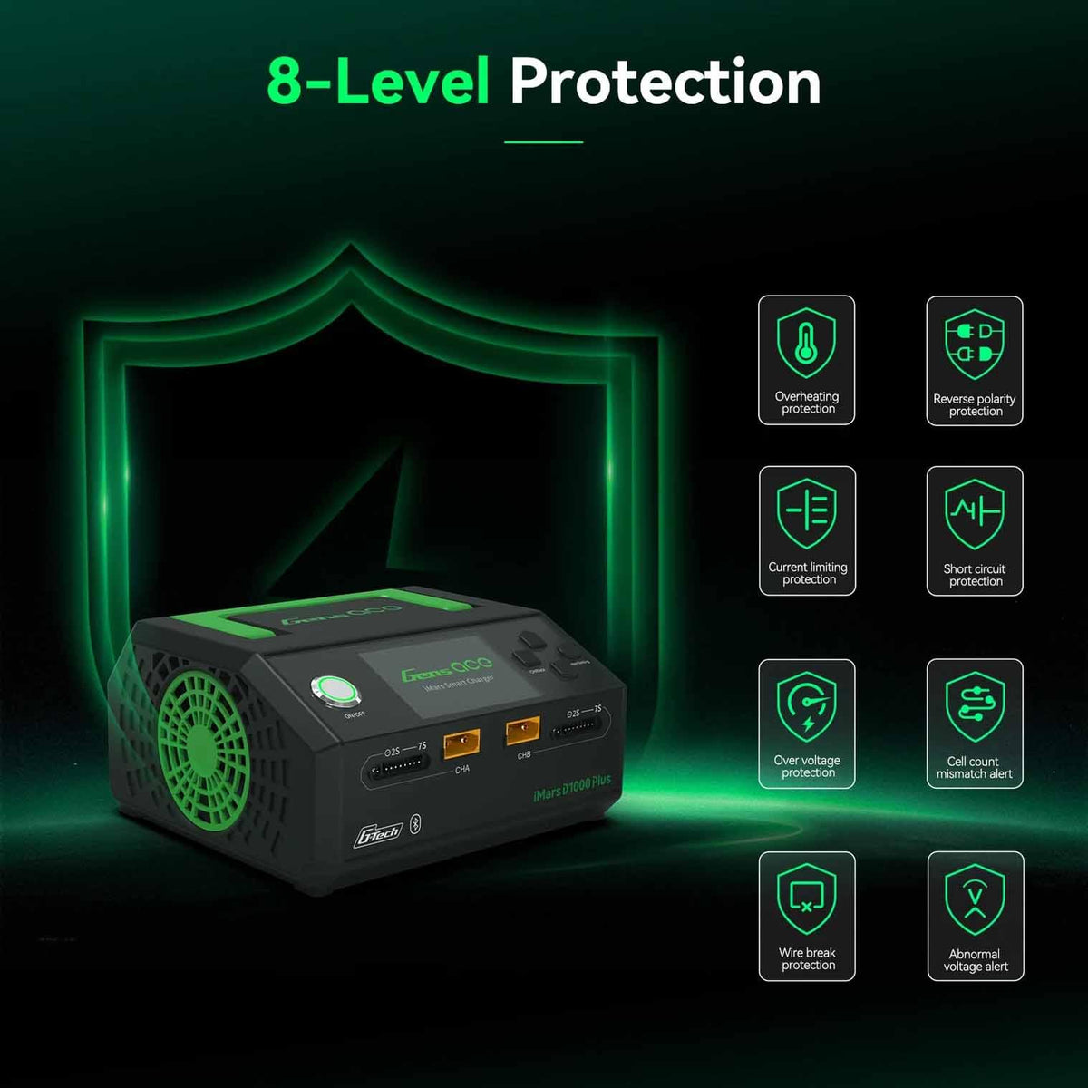 Chargeur duo intelligent Gens ace iMars D1000 CA 1000 W G-Tech - GEAD1000-EB
