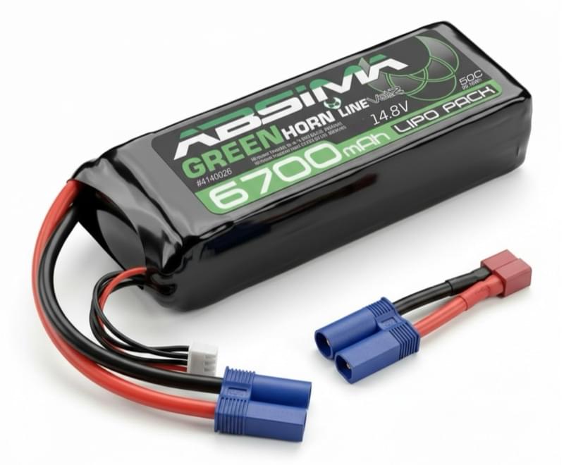 Batterie Lipo bashing 4S 14,8V 6700mAh 50C EC5 et Dean T
