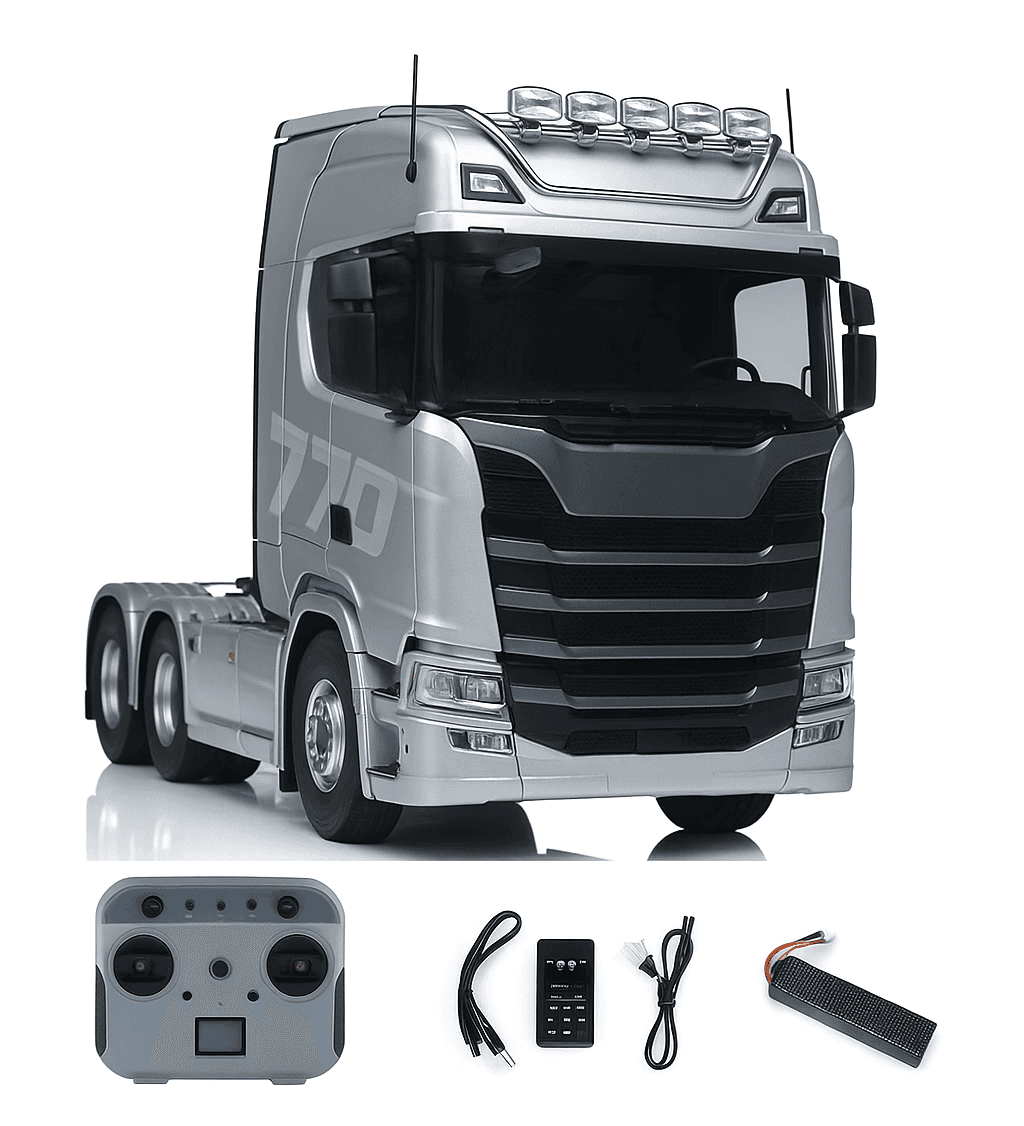 Camion 1/14 Huina Scania 770S Kabolite 6x6 gris
