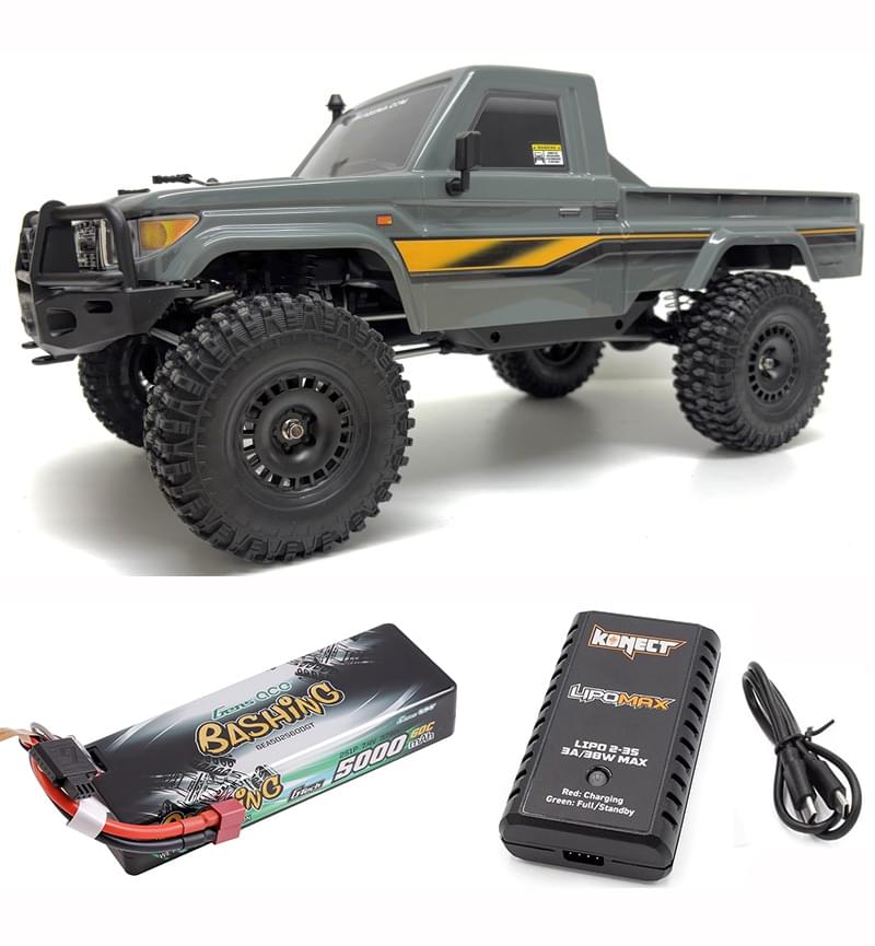 Combo 2S Crawler Absima HILUX 1/10 EP CR4.4eco gris RTR - 12050