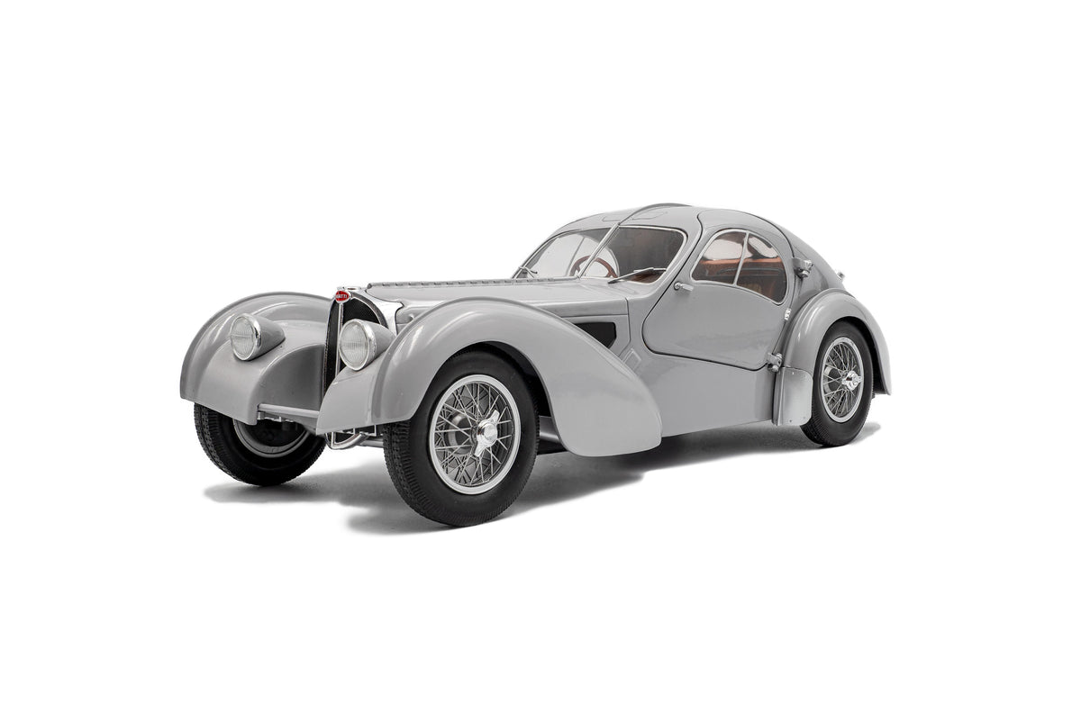 Solido S1802106 Voiture miniature collection 1/18 Bugatti Atlantic Type 57 SC – mat silver – 1937