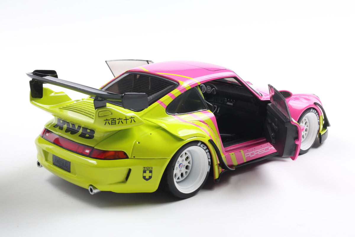 OCCASION Solido S1808510 Voiture miniature collection 1/18 Porsche 911 RWB BodyKit 2024 Pink - Breizh Modélisme.
