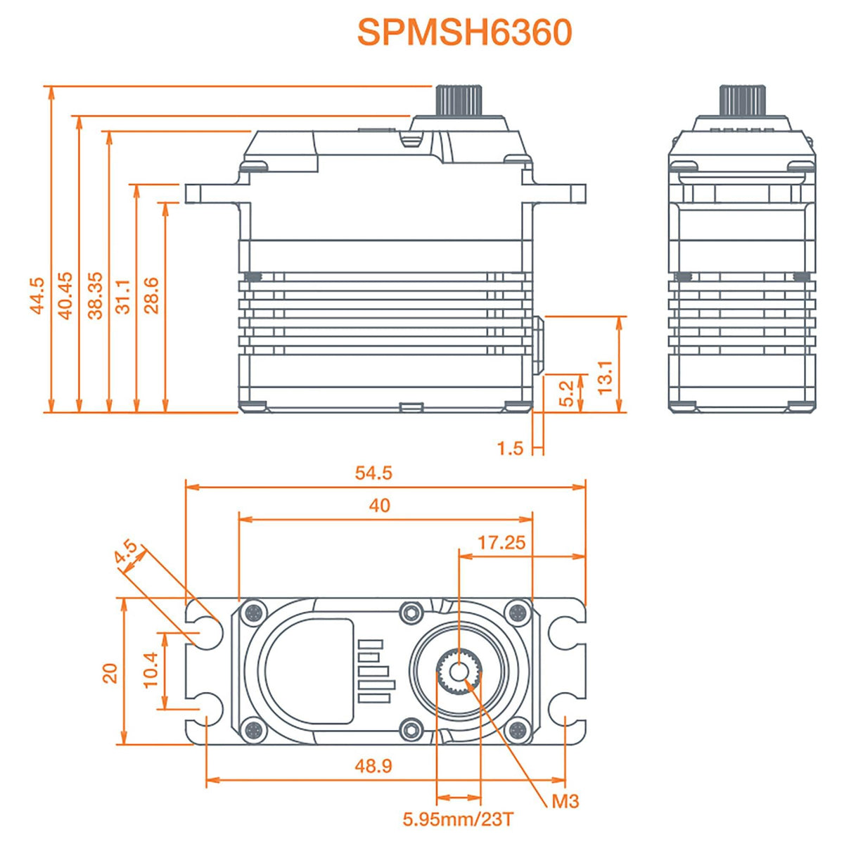 Servomoteur standard numérique brushless HV H6360 - SPMSH6360 - Breizh Modélisme.