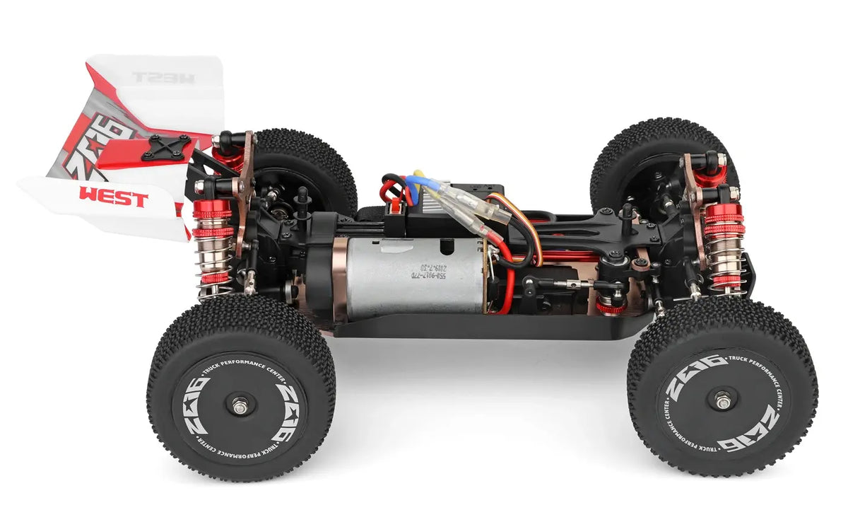 Buggy RC Wltoys 144001 RTR 1/14 - 60km/h 4WD rouge - Breizh Modélisme.