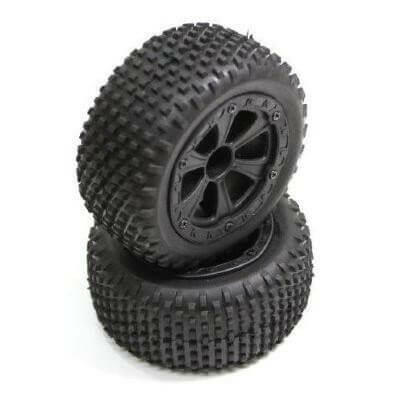 2 pneus et jantes Arrière Buggy Absima 1/10 - 1230061 - Breizh Modélisme.